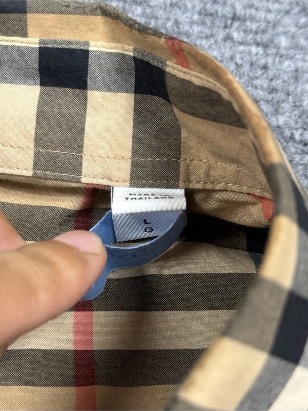 BURBERRY Buttoned Up Collared Shirt Check Large L - Picture 4 of 14